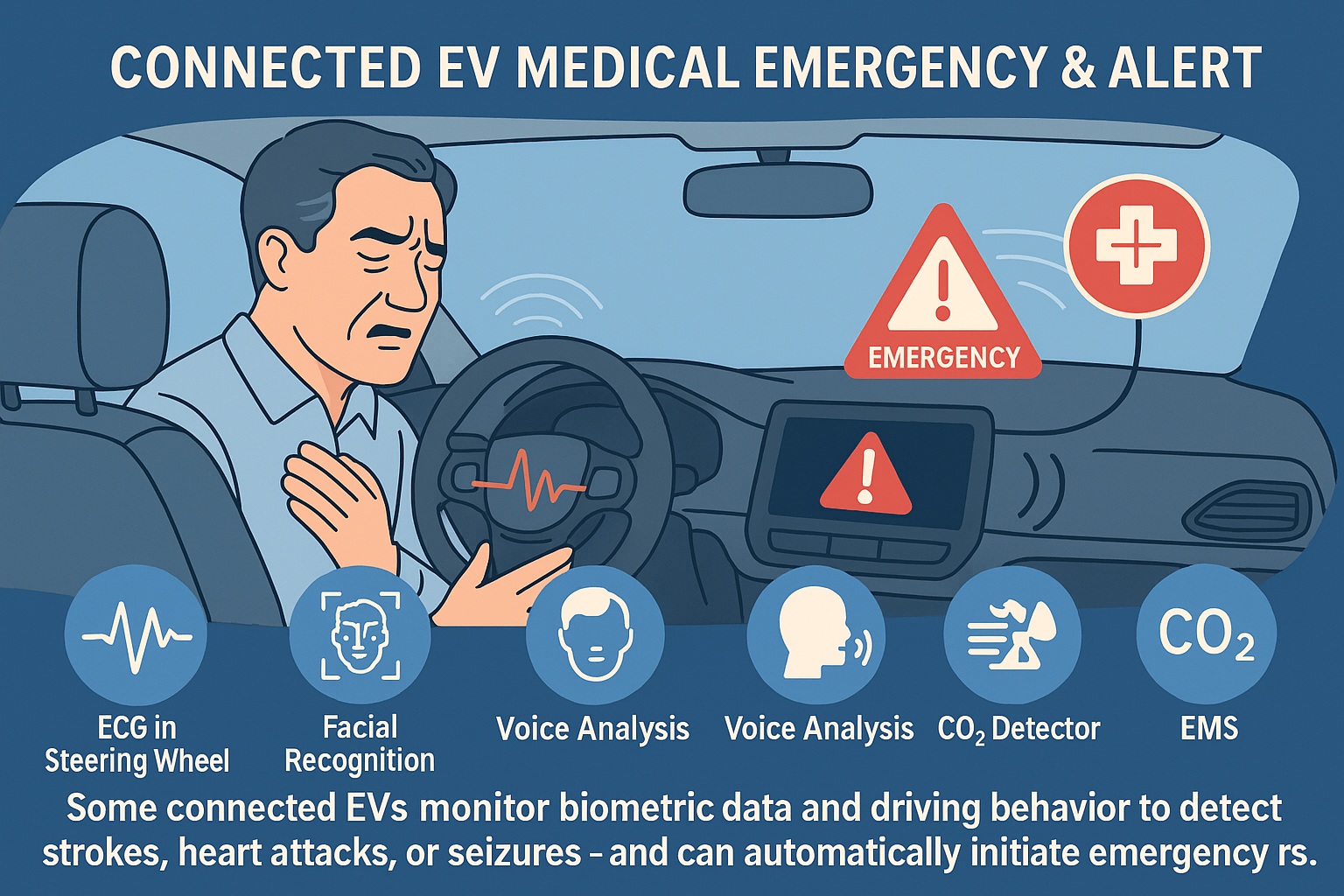 Connected EV Medical Emergency Detection and Alert Communication